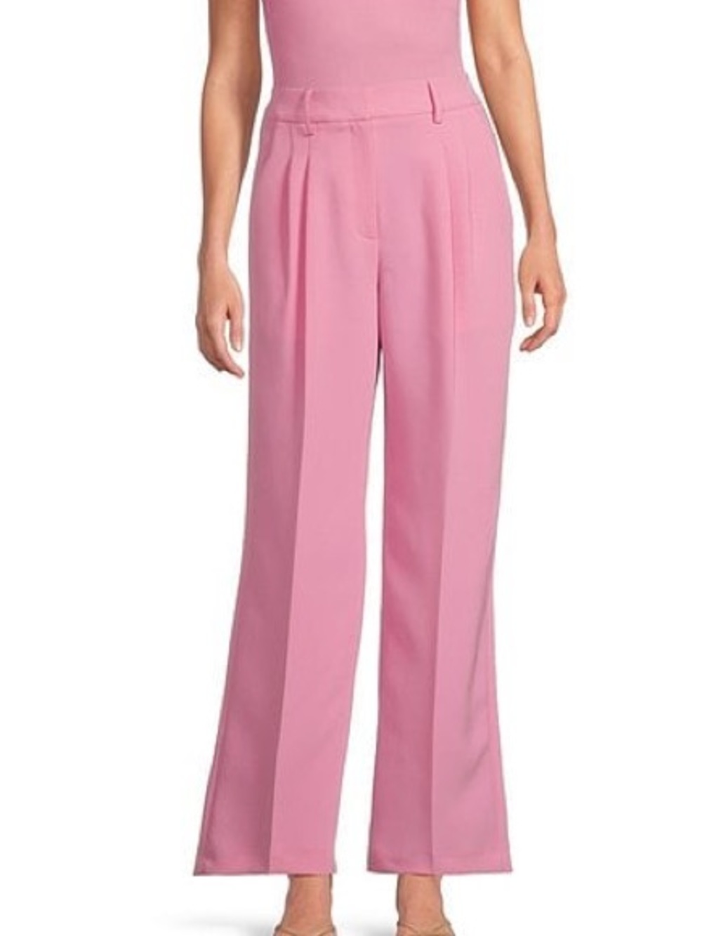 NWT Gianni Bini Hartley Crepe Pleated Wide Leg Trouser Pant size 0 in Pink
